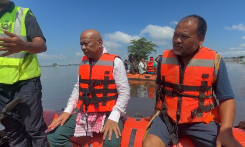 BTC chief Hagrama Mohilary leads 104-member team to aid flood-hit Sivasagar