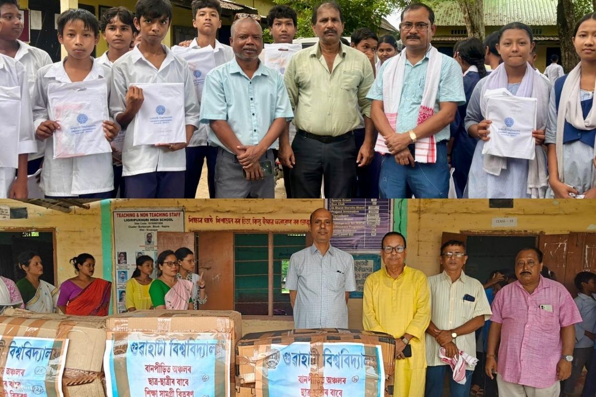 Gauhati University distributes 5,000 educational kits to flood-affected students in Sivasagar
