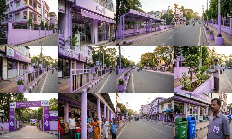 Guwahati Municipal Corporation urges use of light purple in city beautification