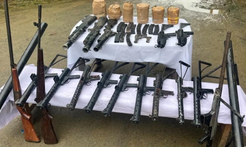 Joint forces recover arms and explosives in three Manipur districts