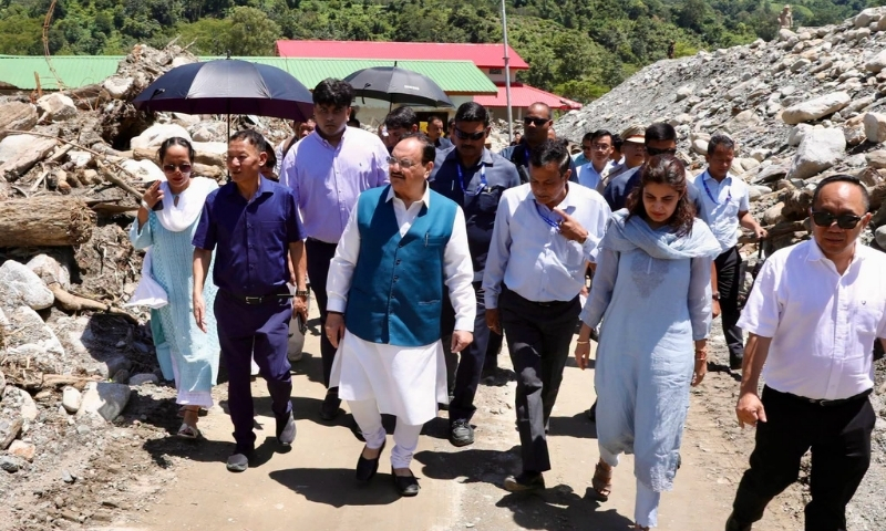 JP Nadda visits Arunachal’s Keyi Panyor after flash floods and cloudburst