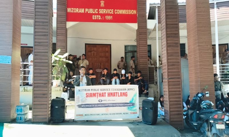 Mizoram students protest outside MPSC office demanding recruitment and administrative reforms
