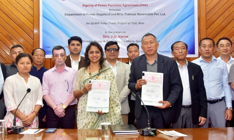 Nagaland signs 25-year power purchase agreement for 20 MW solar plant at Tizit