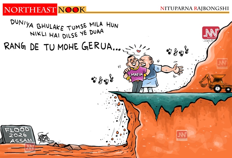 Nituparna Rajbongshi presents cartoon on Northeast issues for August 16, 2026