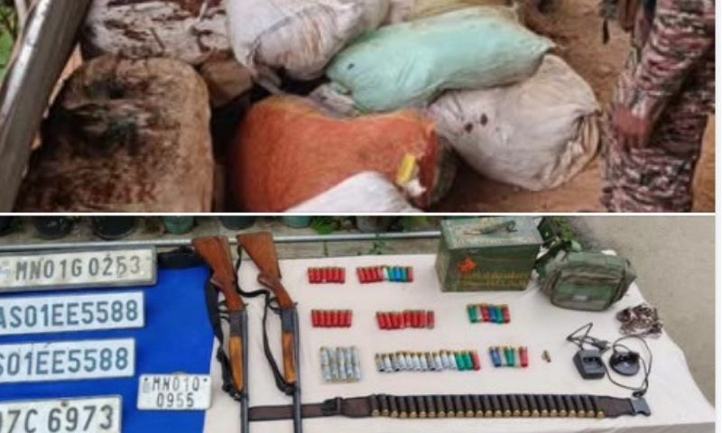 Security forces recover weapons and destroy three bunkers in Senapati district