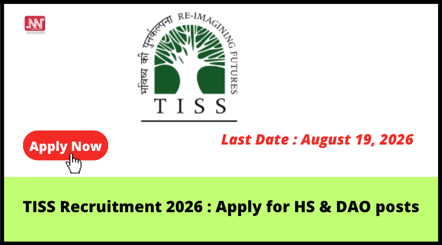 TISS invites applications for helpline supervisor and data analysis officer posts in 2026